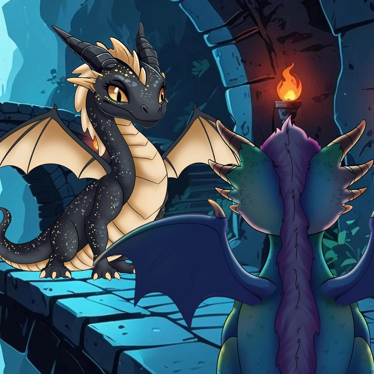 Dragon guardian close up illustration