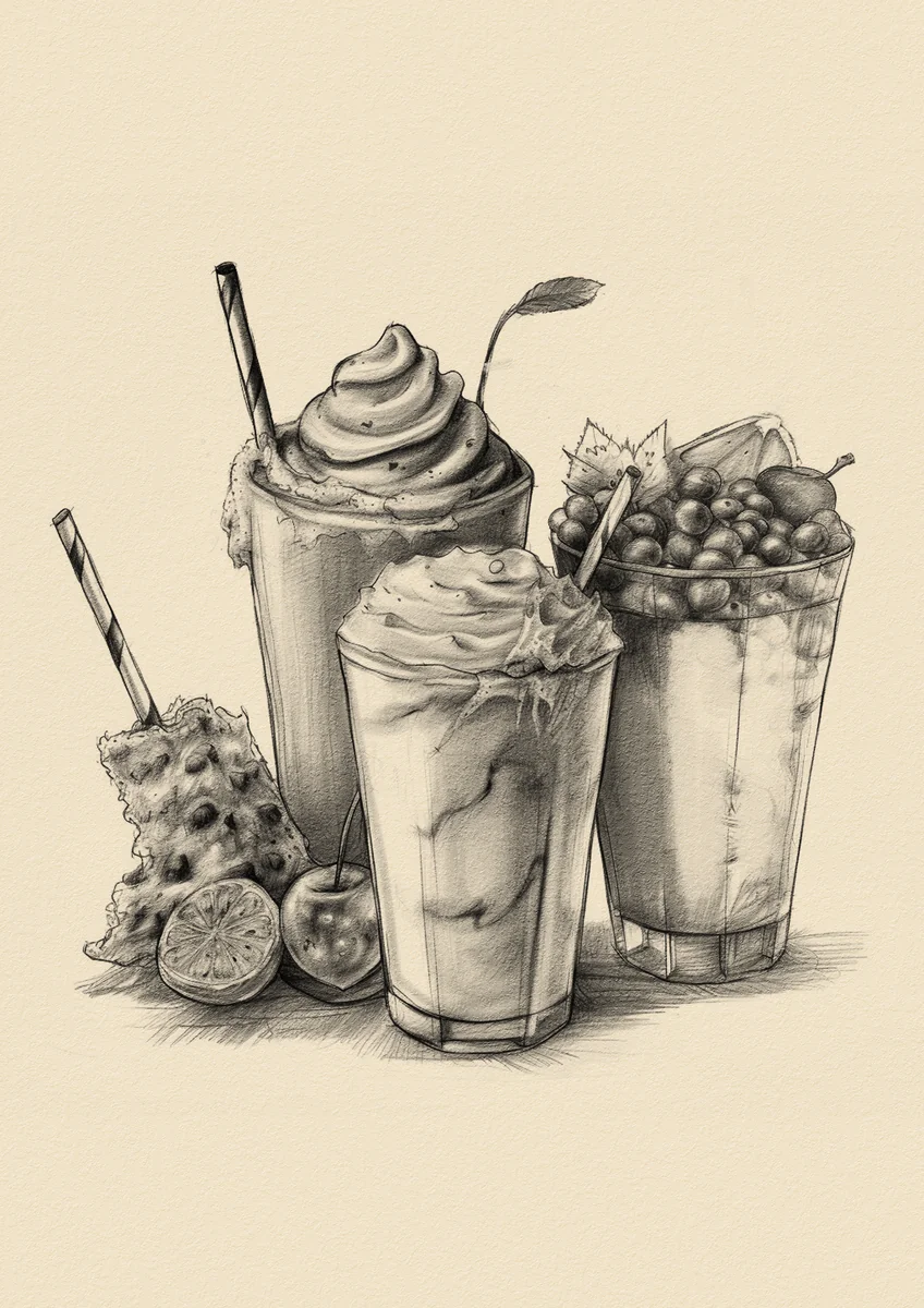 Graphite smoothies illustration