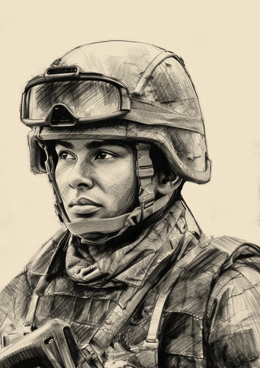 Graphite soldier illustration