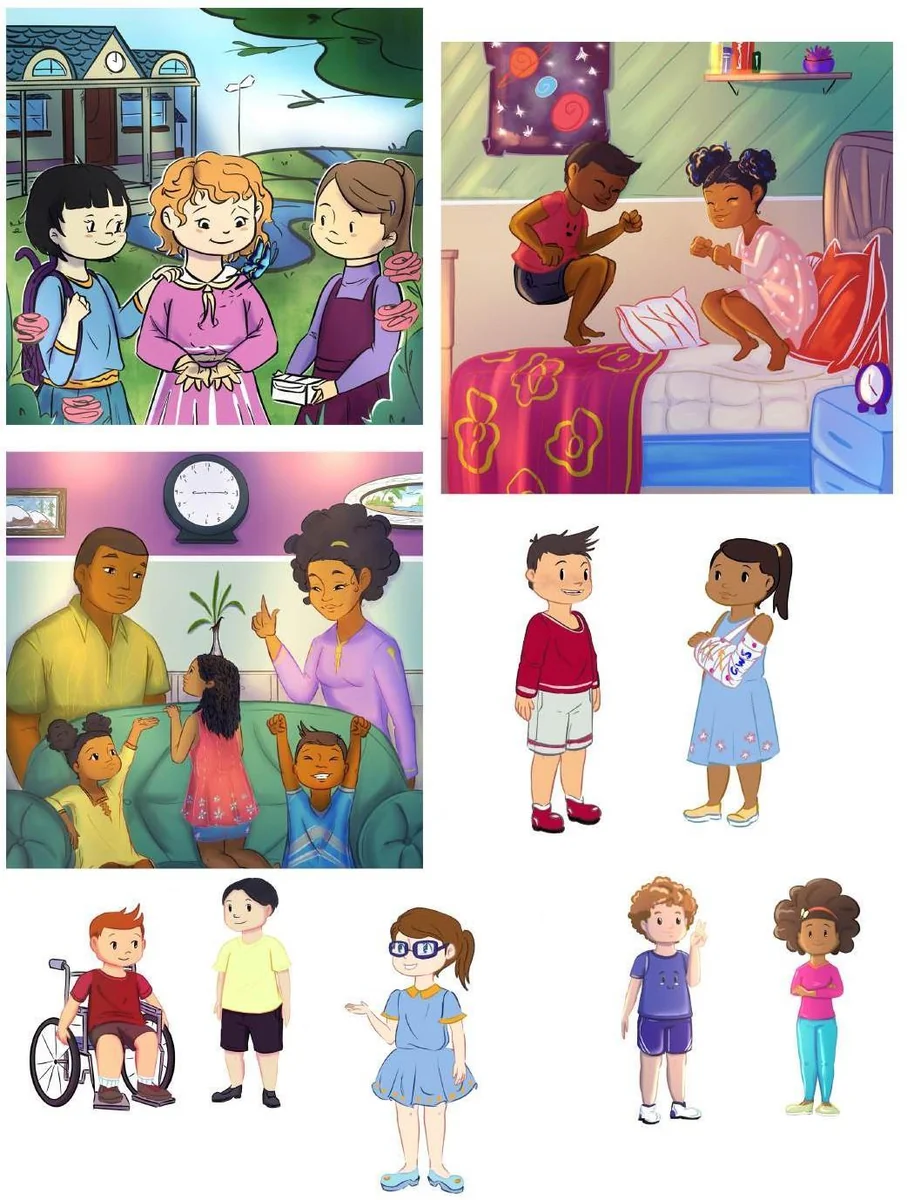 Curated illustration sample board 6