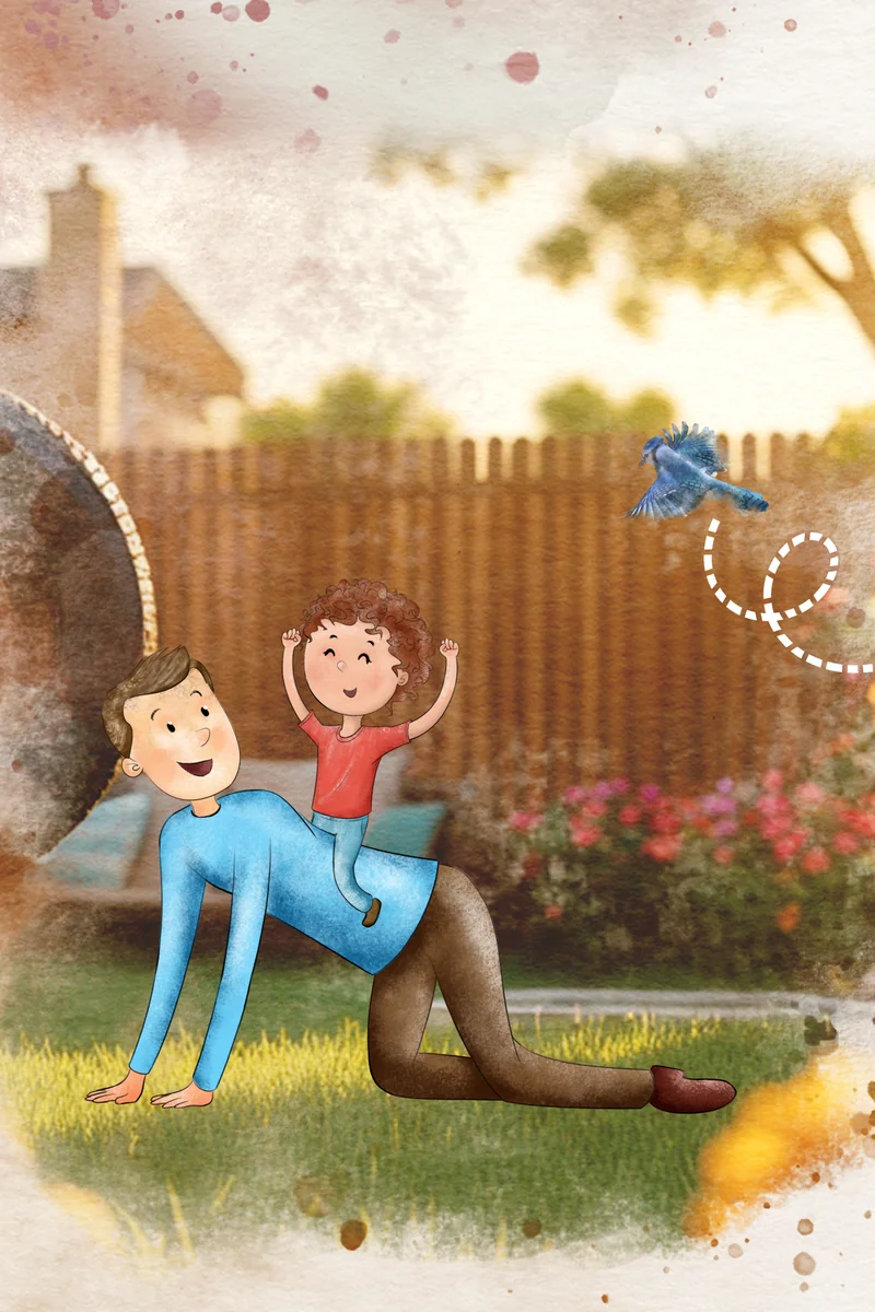 Watercolor children’s book illustration, scene 2