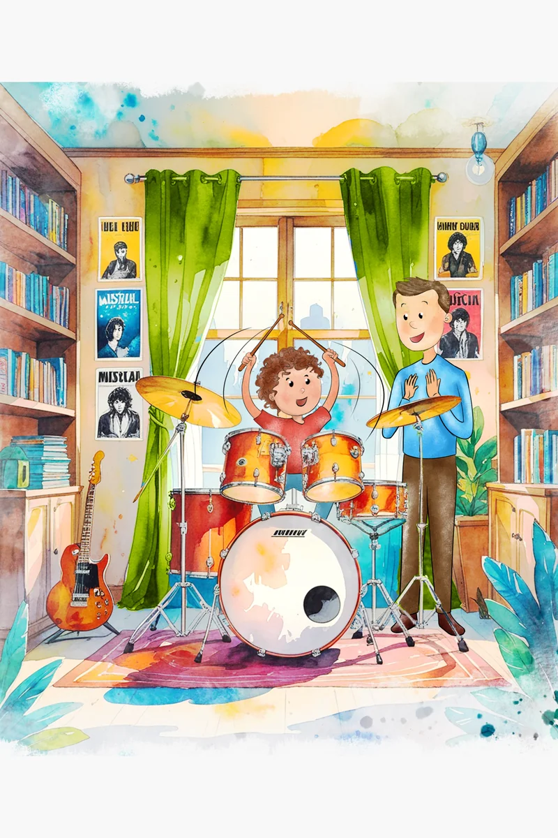 Watercolor children’s book illustration, scene 5