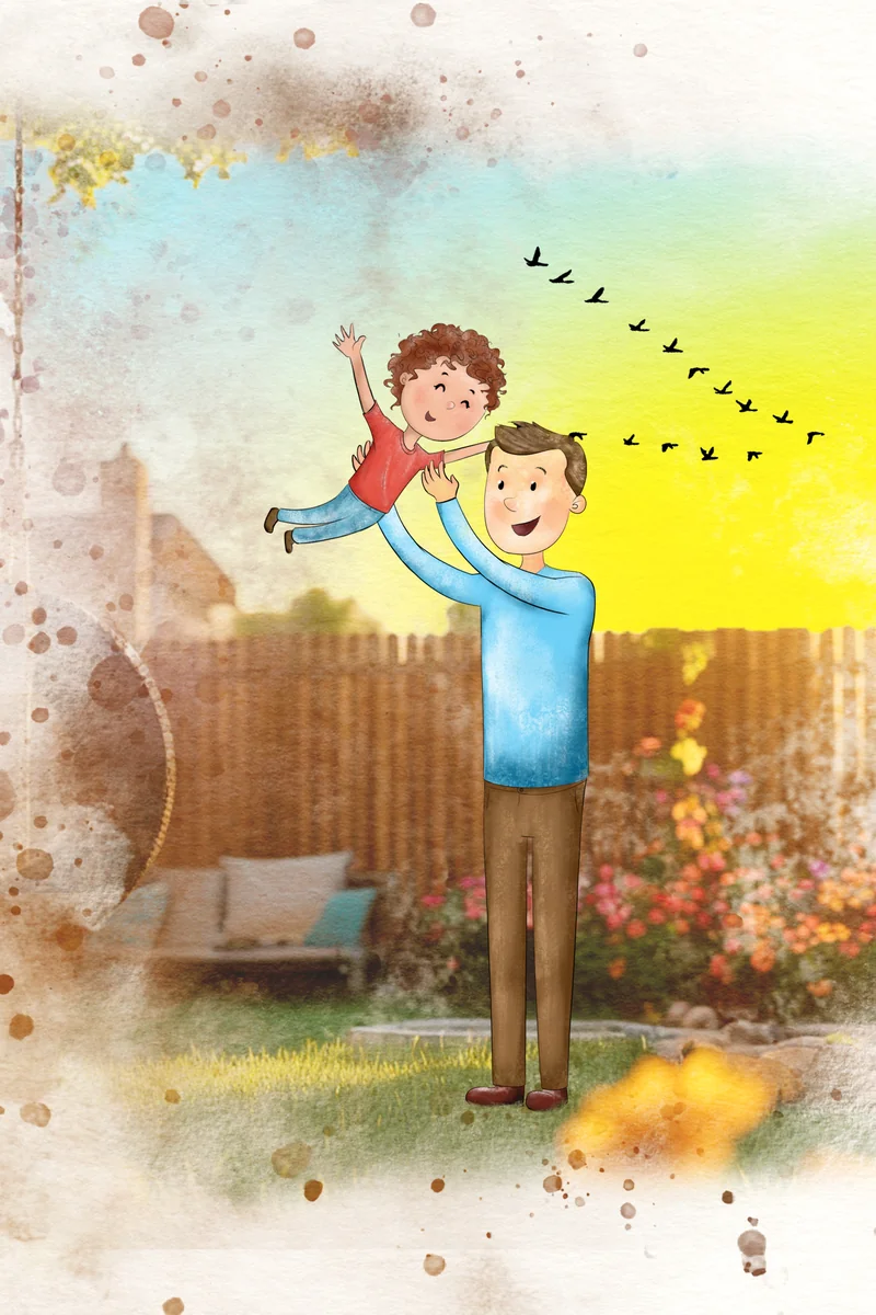 Watercolor children’s book illustration, scene 6