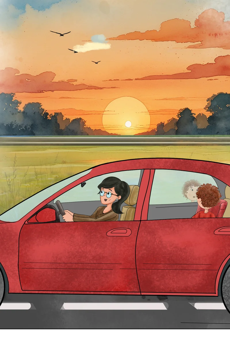 Watercolor children’s book illustration, scene 12